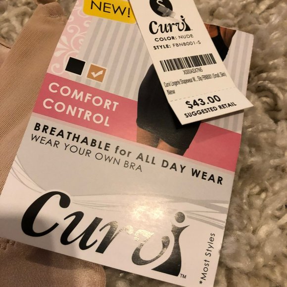 NWT Curvi Comfort Control Nude Slip Sz S Breathable Wear Your own Bra - Picture 3 of 5